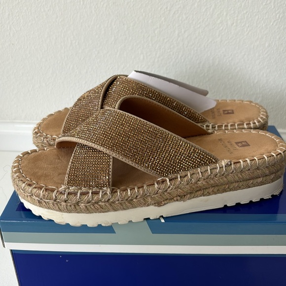 WHITE MOUNTAIN Shoes KIMBERLY Women's Sandal Sand Glitter 8 BRAND NEW IN BOX - Picture 4 of 9